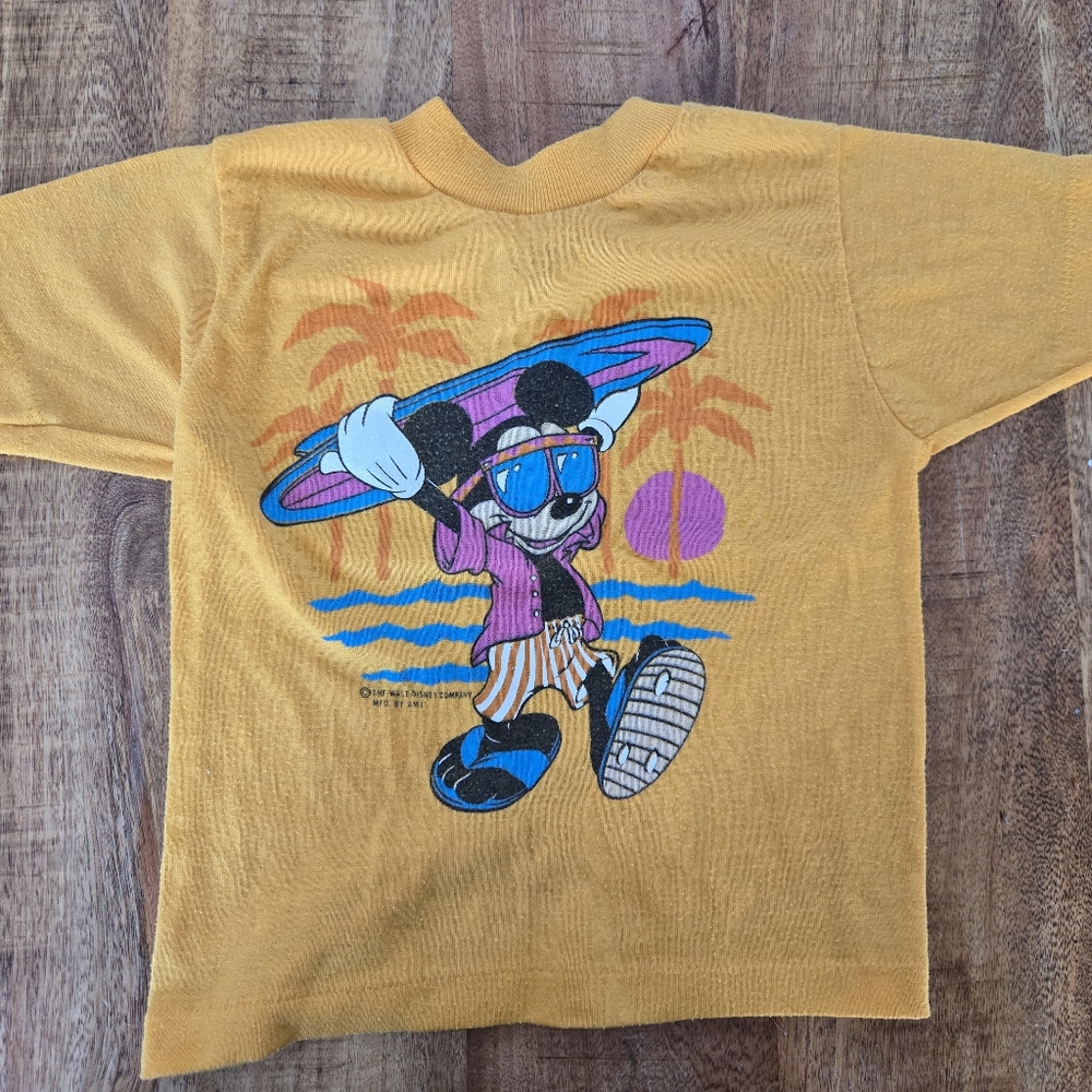Vintage Mickey Surfing Graphic T-Shirt